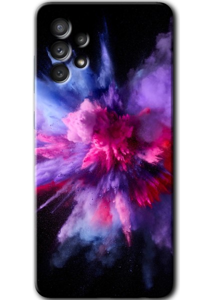 Samsung Galaxy A13 Kılıf Hd Desen Baskılı Arka Kapak - Color Splash Purple