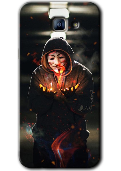 Samsung Galaxy A8 2016 Kılıf Hd Desen Baskılı Arka Kapak - V For Fire