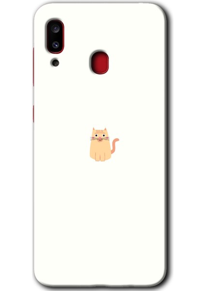 Samsung Galaxy A20 Kılıf Hd Desen Baskılı Arka Kapak - Cat Minimalism