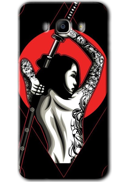 Samsung Galaxy J7 2016 Kılıf Hd Desen Baskılı Arka Kapak - Samurai Girl