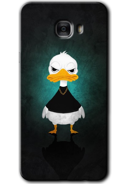Samsung Galaxy C7 Kılıf Hd Desen Baskılı Arka Kapak - Angry Duck