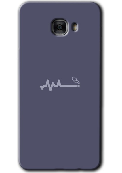 Samsung Galaxy C7 Kılıf Hd Desen Baskılı Arka Kapak - Sigara Zararlıdır