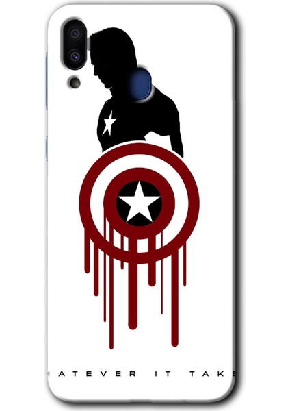 Samsung Galaxy M10S Kılıf Hd Desen Baskılı Arka Kapak - Captain Amerika