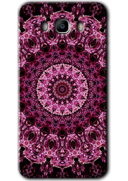 Samsung Galaxy J7 2016 Kılıf Hd Desen Baskılı Arka Kapak - Mandala Patterns Kaleidoscope