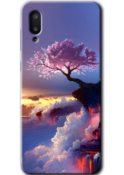 Samsung Galaxy A02 Kılıf Hd Desen Baskılı Arka Kapak - Wash Red Wall