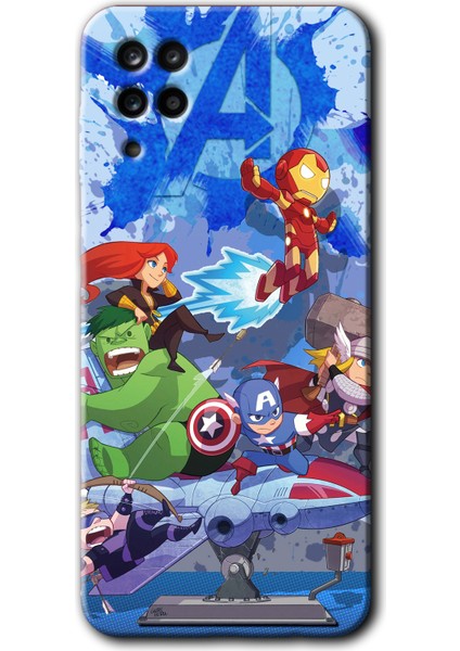 Samsung Galaxy A12 Kılıf Hd Desen Baskılı Arka Kapak - Avengers Cartoon