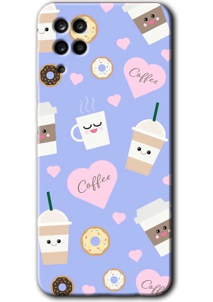 Samsung Galaxy A12 Kılıf Hd Desen Baskılı Arka Kapak - Coffee Cake