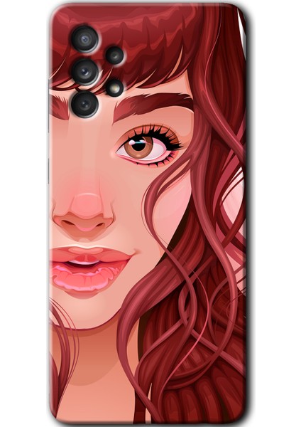 Samsung Galaxy A73 Kılıf Hd Desen Baskılı Arka Kapak - Kızıl Kız