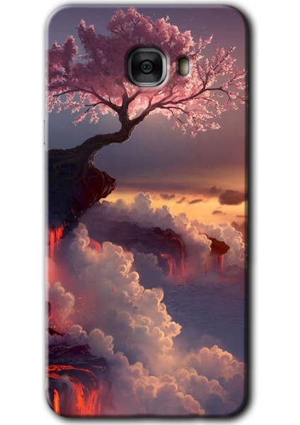 Samsung Galaxy C7 Kılıf Hd Desen Baskılı Arka Kapak - Uçurumdaki Hayat