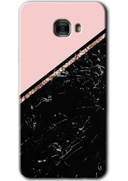 Samsung Galaxy C7 Kılıf Hd Desen Baskılı Arka Kapak - Yarım Mermer