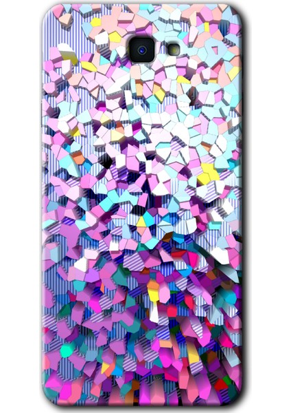 Samsung Galaxy J7 Prime 2 Kılıf Hd Desen Baskılı Arka Kapak - Mosaic Fragments Colorfull