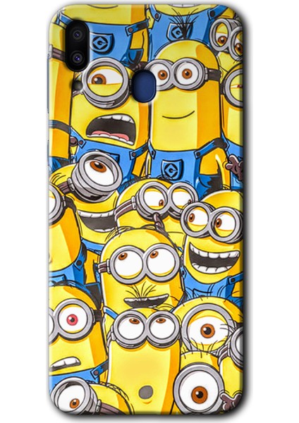 Samsung Galaxy M10 Kılıf Hd Desen Baskılı Arka Kapak - Minion Ordusu