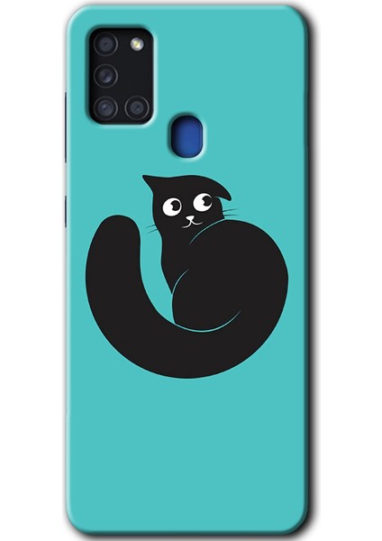 Samsung Galaxy A21S Kılıf Hd Desen Baskılı Arka Kapak - Cat Vector