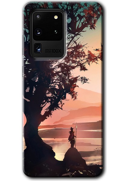 Samsung Galaxy S20 Ultra Kılıf Hd Desen Baskılı Arka Kapak - Yalnız Savaşcı
