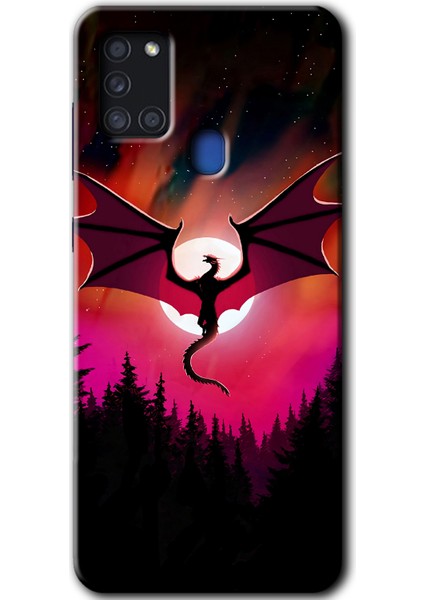 Samsung Galaxy A21S Kılıf Hd Desen Baskılı Arka Kapak - Dragon Night