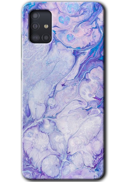 Samsung Galaxy A51 Kılıf Hd Desen Baskılı Arka Kapak - Spots Lilac