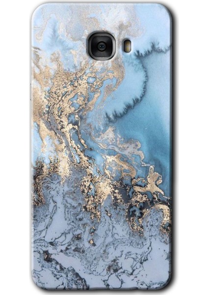 Samsung Galaxy C9 Pro Kılıf Hd Desen Baskılı Arka Kapak - Eski Mermer
