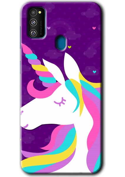 Samsung Galaxy M21 Kılıf Hd Desen Baskılı Arka Kapak - Unicorn Sleep