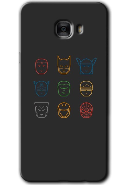 Samsung Galaxy C9 Pro Kılıf Hd Desen Baskılı Arka Kapak - Avengers Minimalism