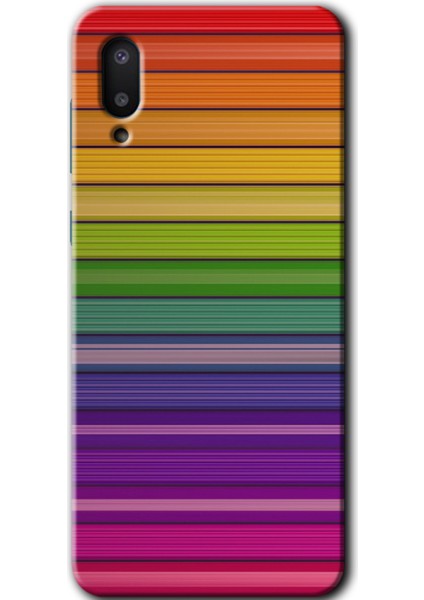 Samsung Galaxy A02 Kılıf Hd Desen Baskılı Arka Kapak - Colorful Lines