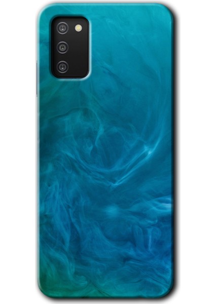 Samsung Galaxy A02S Kılıf Hd Desen Baskılı Arka Kapak - Mavi Aura