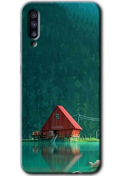 Samsung Galaxy A30S Kılıf Hd Desen Baskılı Arka Kapak - House In Woods