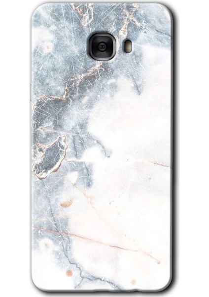 Samsung Galaxy C9 Pro Kılıf Hd Desen Baskılı Arka Kapak - White Marble