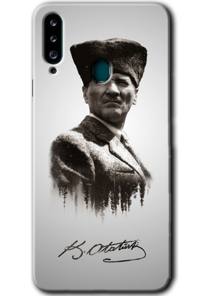 Samsung Galaxy A20S Kılıf Hd Desen Baskılı Arka Kapak - Mustafa Kemal Atatürk