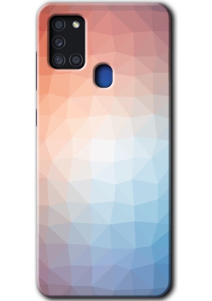 Samsung Galaxy A21S Kılıf Hd Desen Baskılı Arka Kapak - Polygon Graident 3