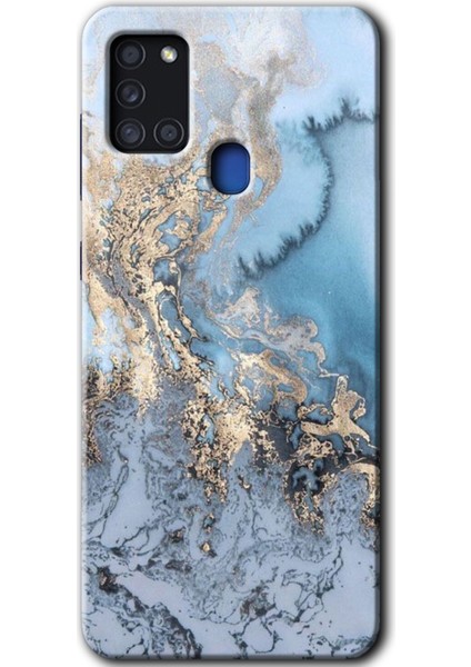 Samsung Galaxy A21S Kılıf Hd Desen Baskılı Arka Kapak - Eski Mermer