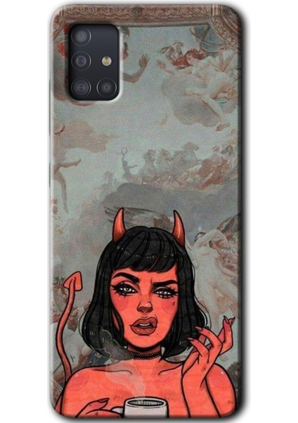 Samsung Galaxy A51 Kılıf Hd Desen Baskılı Arka Kapak - Devil Girl