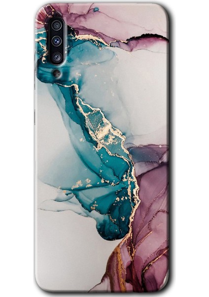 Samsung Galaxy A30S Kılıf Hd Desen Baskılı Arka Kapak - Liquid Mermer