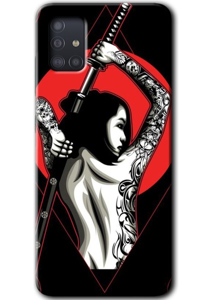 Samsung Galaxy A51 Kılıf Hd Desen Baskılı Arka Kapak - Samurai Girl