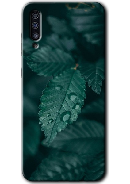 Samsung Galaxy A30S Kılıf Hd Desen Baskılı Arka Kapak - Yağmurlu Yaprak