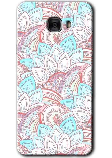 Samsung Galaxy C7 Kılıf Hd Desen Baskılı Arka Kapak - Çin Mandala 1