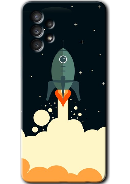 Samsung Galaxy A73 Kılıf Hd Desen Baskılı Arka Kapak - Space Smoke