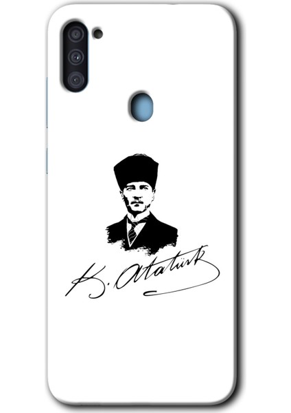 Samsung Galaxy A11 Kılıf Hd Desen Baskılı Arka Kapak - Kemal Atatürk Imza