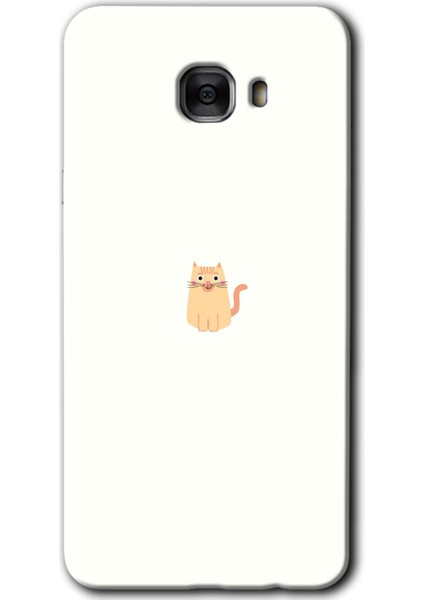Samsung Galaxy C7 Pro Kılıf Hd Desen Baskılı Arka Kapak - Cat Minimalism