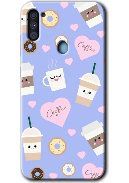 Samsung Galaxy M11 Kılıf Hd Desen Baskılı Arka Kapak - Coffee Cake