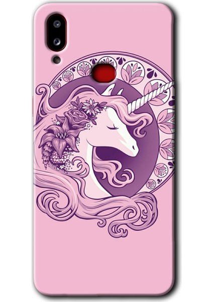 Samsung Galaxy A10S Kılıf Hd Desen Baskılı Arka Kapak - Unicorn-Pembe