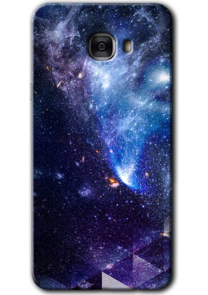 Samsung Galaxy C9 Pro Kılıf Hd Desen Baskılı Arka Kapak - Galaksi