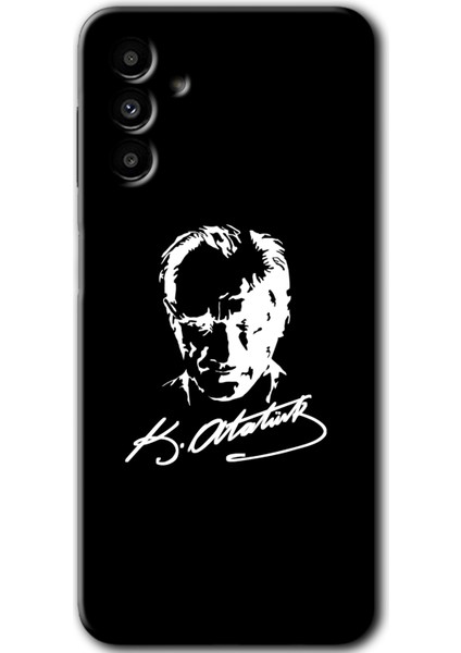 Samsung Galaxy A13 5g Kılıf Hd Desen Baskılı Arka Kapak - Atatürk Silüet Imza