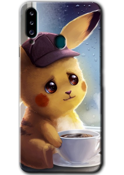 Samsung Galaxy A20S Kılıf Hd Desen Baskılı Arka Kapak - Üzgün Pikaçu
