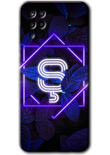 Samsung Galaxy Note 5 Kılıf Hd Desen Baskılı Arka Kapak - Dark Neon Yaprak Ş Harfi