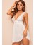 Kadın Beyaz Dantelli Sırtı Açık Gecelik 5