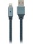 Jettpower 0020 Metal Başlıklı Örgülü 2.1A LED Göstergeli Lightning Hızlı Şarj Kablosu 1.2 M Gri 1