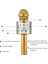 Karaoke Mikrofon Bluetooth Hoparlör USB Sd Kart ve Aux Girişli - Gold 2