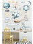 Sevimli Uçan Balonlar Bulutlar ve Hayvanlar Çocuk Bebek Odası Sticker Seti 3