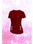 Kadın Bordo Dri-Fit Kumaş Yürüyüş ve Koşu Için Konforlu Kısa Kol T-Shirt S-3xl 1