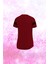 Kadın Bordo Dri-Fit Kumaş Baskısız Yuvarlak Yaka Kısa Kol Tshirt S-3xl 2